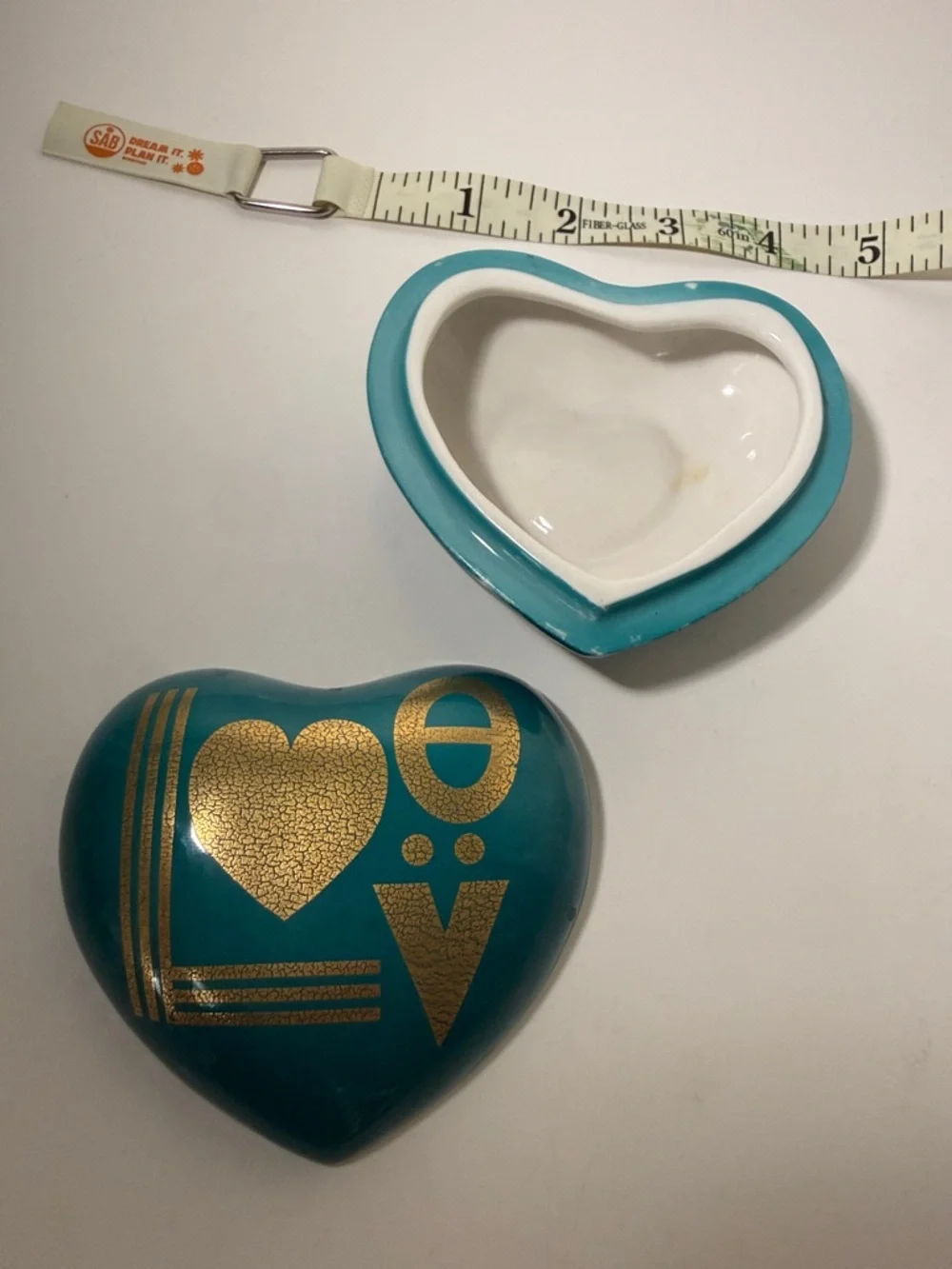 Jonathan Adler Love Heart Trinket Box with Gold Graphic - Picture 2 of 6
